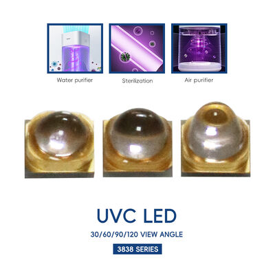 UV LED UV-C LED 3W 110mW 500mA LED 270nm 3838 275nm UV LED 高出力 UV UVC LED UV-C LED 265nm UVC