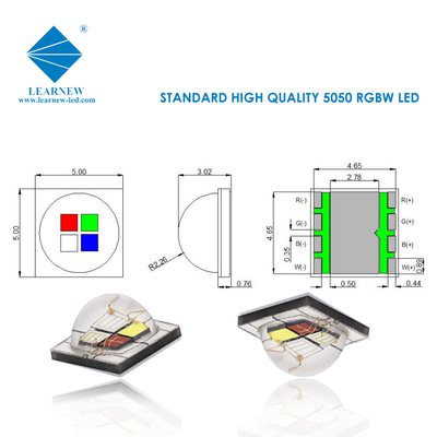 12W SMD5050 RGBW チップ 350mA 620-630nm 520-530nm 460-470nm 3000K ステージライト用