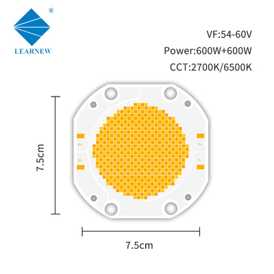 コブ・LED・チップ 暗調可 二色 7575 600w+600w 高電源 54v 60v 高クリ> 95