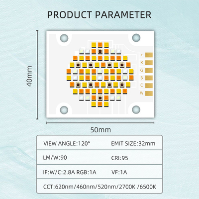 4050 RGBCW COB LED 180W チップ 2700K+6500K フォトグラフィーのための5色