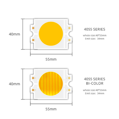 2700K+6500K 4055 CSP LED コブチップ調節可能なバイカラー 100W 200W 300W COB LED モジュール CRI95