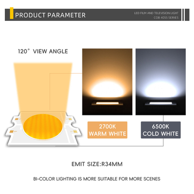 パーソナライズされたパワーLED 300W 双色 ホット+コールドホワイト 4055 二色 CCT CRI95 COB LEDチップ