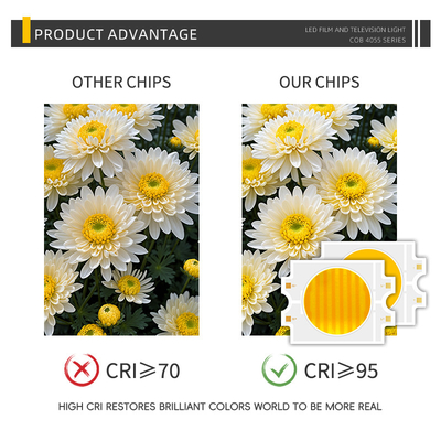双CCT 2700K+6500k 双色 暖か+冷たい白 CRI 70 80 90 95 高電力 100W 200W 300W COB LEDチップ 双色