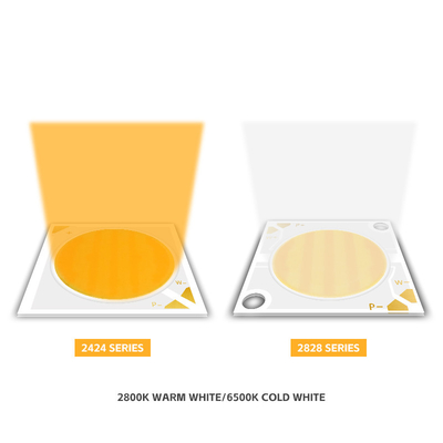 2424 双色 COB LED CCT 2700k から 6500k 高 CRI95 COB LED チップ反射器形 R21mm 40W+40W 100-110lm/w 1.1A 36-38V COBライト