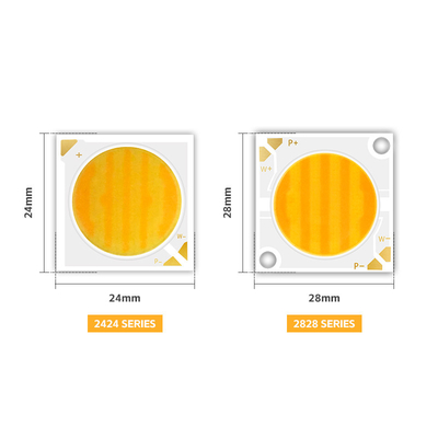 2424 双色 COB LED CCT 2700k から 6500k 高 CRI95 COB LED チップ反射器形 R21mm 40W+40W 100-110lm/w 1.1A 36-38V COBライト