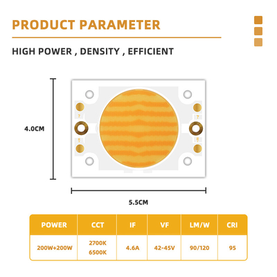 バイカラー COB LEDチップ 200W 4055 写真撮影用ライト 2700K/6500K