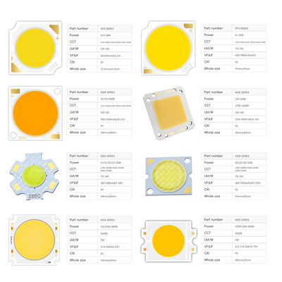 2025 New Flip Chip COB LED 5W-6000W High Power LED COB with 1414/1919/2828/4046/8872 Size and 2700K-6000K Color Temperature