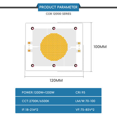 高効率COB LEDチップ、10000時間の動作寿命、120°の視野角、舞台照明および写真照明用Algainp材料