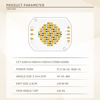 350W RGBWW 5 in 1 色 COB LED チップ、45-48V 入力電圧、120° 配光角、写真撮影用照明