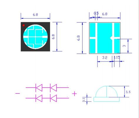 工場直販高出力UVA LEDチップ SMD6868 365nm 385nm 395nm 10W UV LEDライト UV硬化および3Dプリンター用