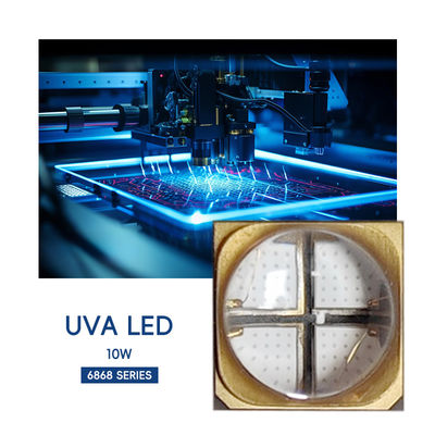 強力な放射10W UVA SMD6868 365nm 紫色グローUVA LEDチップ、非可視光UV硬化用途向け