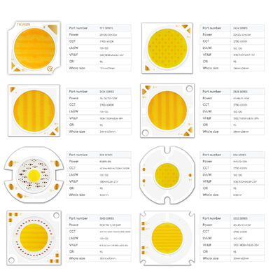 プロフェッショナル 200W+200W グレード 高出力 バイカラー COB LED チップ 55X55MM 72-76V COB ウォーム クール ホワイト 広告フィルム照明用