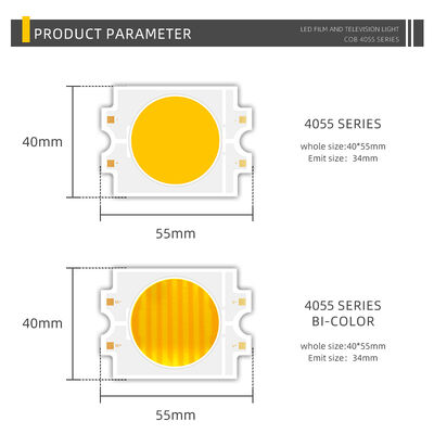 DIMMABLE 4055 COB LED CHIP BICOLOR 2色 CCT CRI95 600W 2700-6500K 40000LM ダウンライト 写真照明 COB チップ