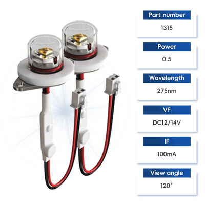 高効率のエコ価格 UV UV-C DC12V UVC 275nm LED モジュール 0.5W 40mA IP68 DC24V 水空気浄化 6-10mW