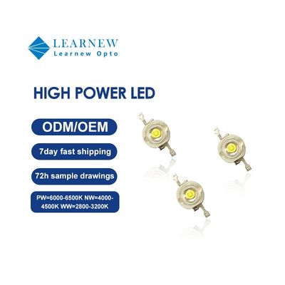 カスタマイズ可能な1W-3WハイパワーLEDチップ、120°の視野角、舞台照明用2年保証